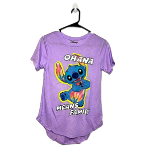 DISNEY Lavendar Purple Stitch “Ohana Means Family” T-Shirt